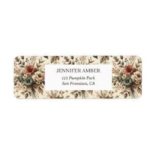 Étiquette Vintage Cottagecore Aquarelle Floral Roses de terr