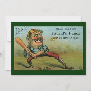 Étiquette vintage de Cigar, Sports Baseball Tansil