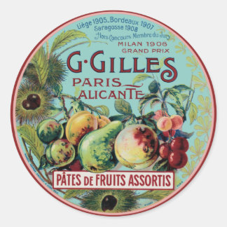 Étiquette vintage de fruits français