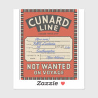 étiquette vintage de ligne Cunard (personnalisable