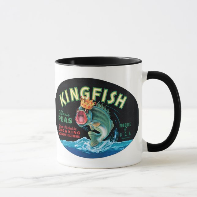 Étiquette vintage de pois de sériole - tasse (Droite)