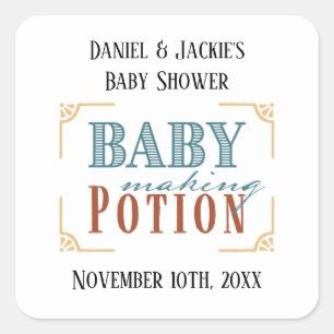 Étiquette Vintage de Potion de Fabrication de Bébé