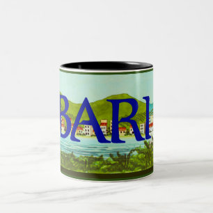 Étiquette vintage de raisin pour Bari Italie Mug