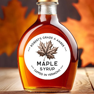 Étiquette vintage de sirop d'érable