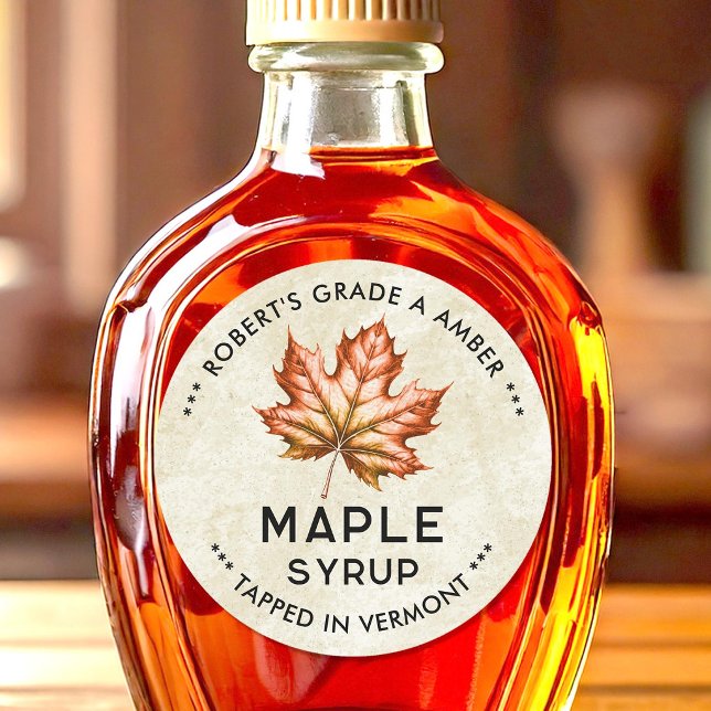 étiquette vintage de sirop d'érable à feuille (Créateur téléchargé)