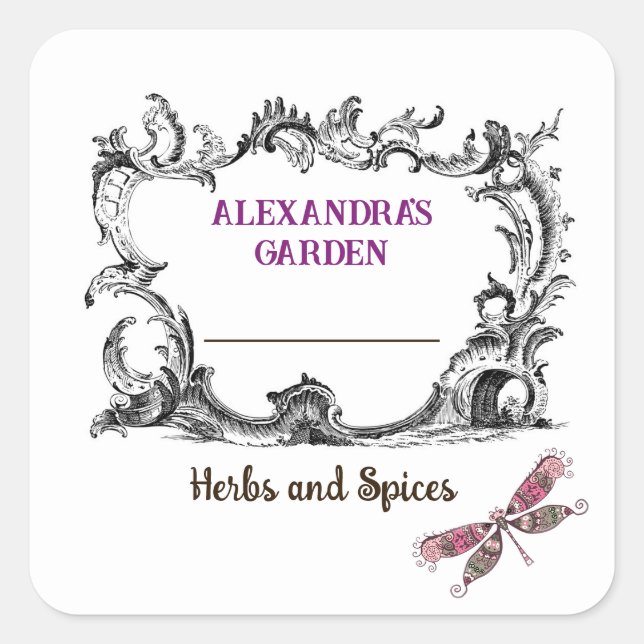 Étiquette vintage d'herbe ou d'épices (Devant)