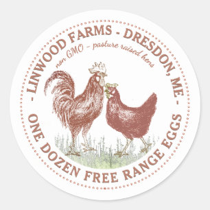 étiquette vintage en boîte de poule et d'oeuf de c