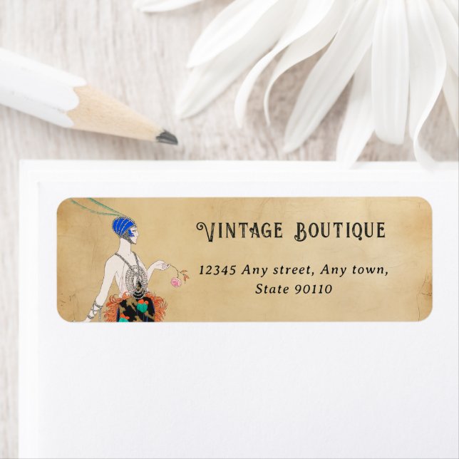 Étiquette Vintage Fashion Elegant Retro Adresse de retour (En situation)