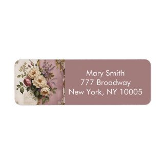 Étiquette Vintage Floral - Return Address Label