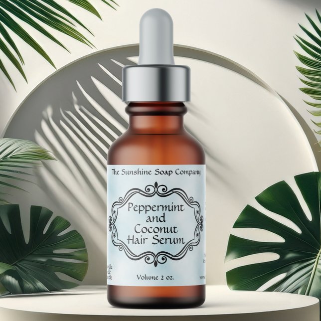 Étiquette Vintage frame blue parchment dropper bottle label (Créateur téléchargé)