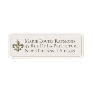 Étiquette Vintage French Fleur de Lis Return Address Label