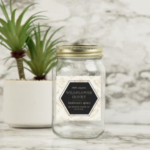 Étiquette vintage Gold Queen Bee Honey Jar