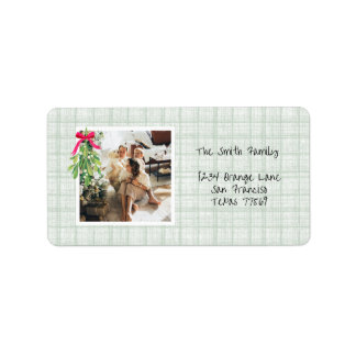 Étiquette Vintage Green Plaid Return Address