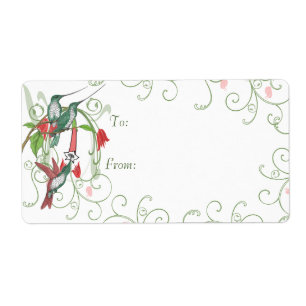 Étiquette Vintage Humingbird Swirl Cadeaux de Noël