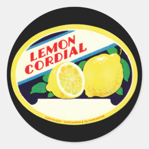Étiquette vintage Lemon Cordial