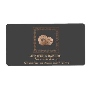 Étiquette Vintage luxury rosegold Homemade donuts and sweets