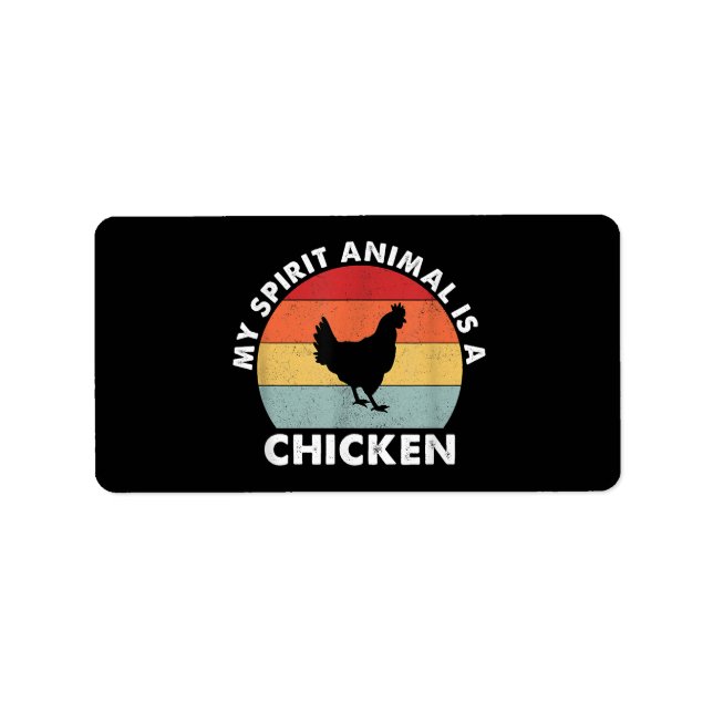 Étiquette Vintage Mon Esprit Animal est un poulet (Devant)