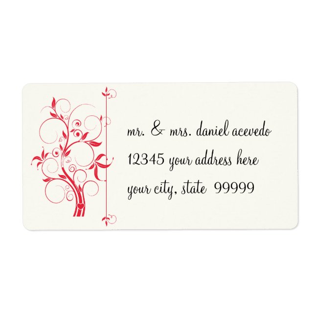 Étiquette Vintage Motif de feuille  (Devant)