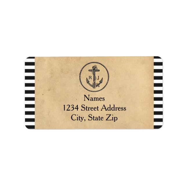 Étiquette Vintage Nautical Anchor - Address Labels (Devant)