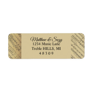 Étiquette vintage note de musique antique musicienne Motif