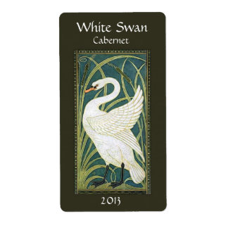 Étiquette Vintage Nouveau Swan Wine BotÉtiquette