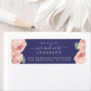 Étiquette Vintage Rose Futur M. Mme Mariage Adresse de retou