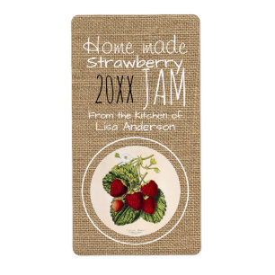 Étiquette vintage Rustic Strawberry Jam personnali