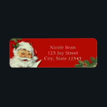 Étiquette Vintage Santa Claus Red Christmas Invitation<br><div class="desc">Vintage Père Noël Red Noël Invitation Étiquettes. Correspondance d'objets dans mon magasin. Customisez avec tout texte.</div>