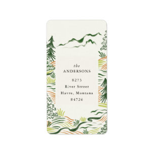 Étiquette Vintage sapins de Noël Retourner l'étiquette d'adr