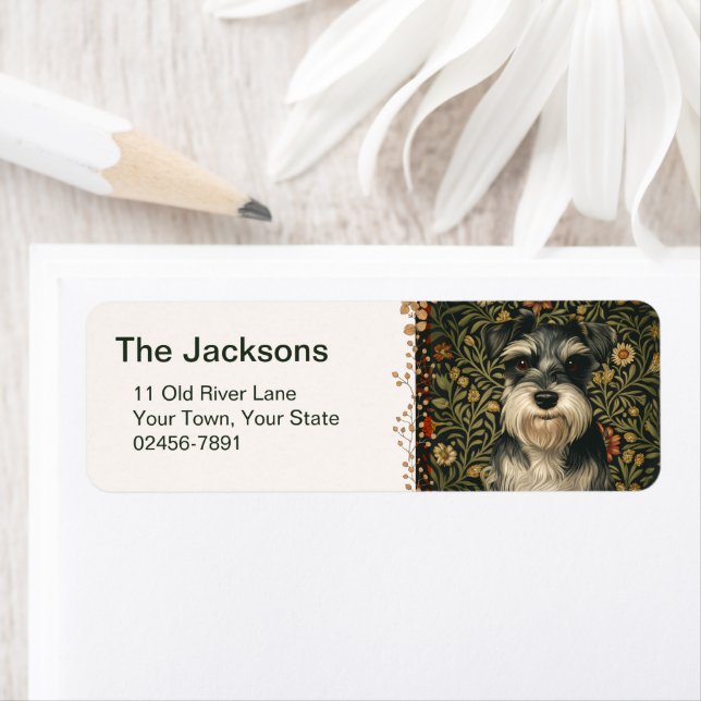 Étiquette Vintage Schnauzer  (En situation)