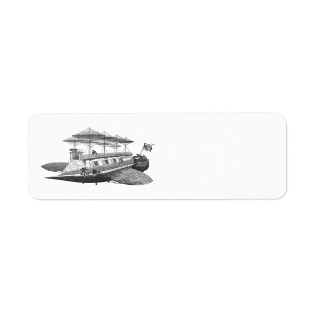 Étiquette Vintage Science Fiction Steampunk Airship Eclipse (Devant)