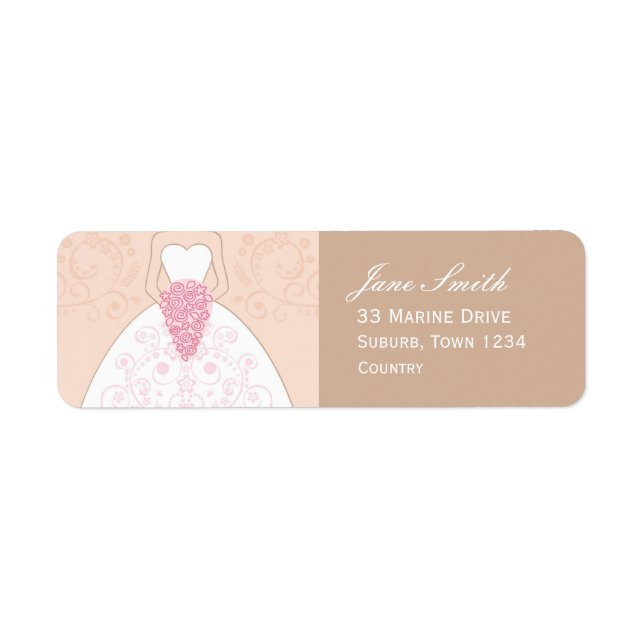 Étiquette Vintage traditionnel mariage rose pâle (Devant)