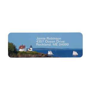 Étiquette Vintage Travel Blue Ocean Lighthouse Maine