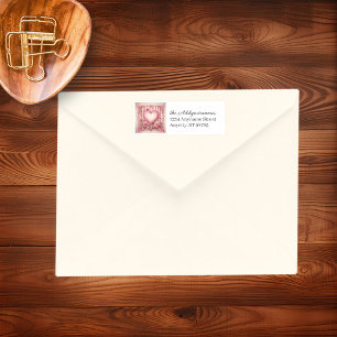 Étiquette Vintage Victorian Valentine's Day Floral Heart