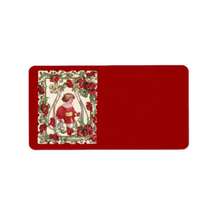 Étiquette Vintage Victorien Valentine's Day Enfant avec Rose