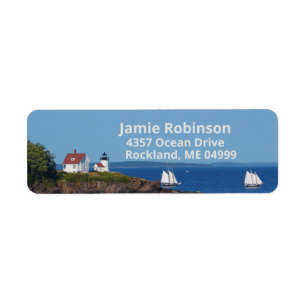 Étiquette Vintage voyage Blue Ocean Lighthouse Sail LG Polic