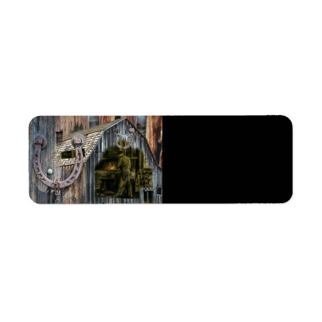 Étiquette Vintage Welder Blacksmith Horseshoe Rustic Barn (Devant)