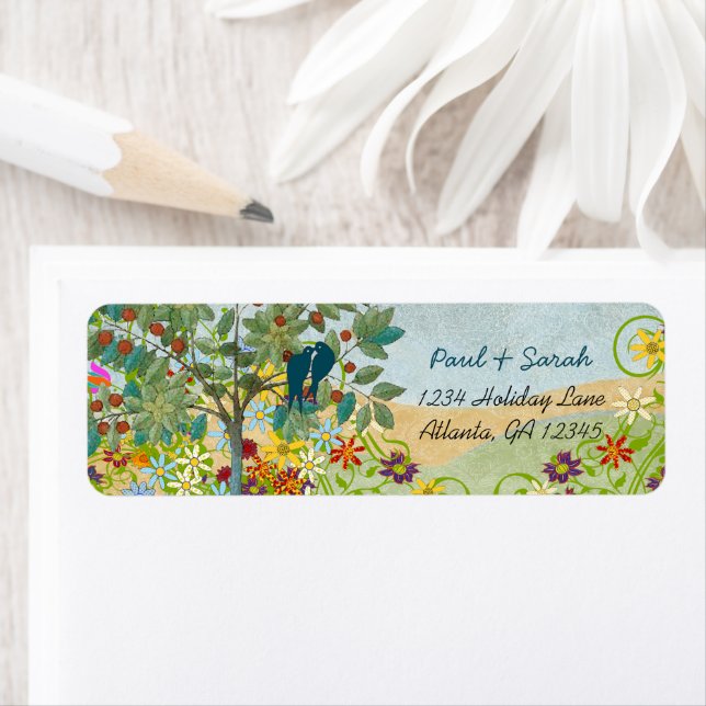 Étiquette Vintages Inséparables Fruit Tree Damask Hills (En situation)