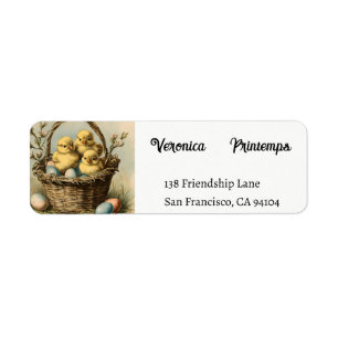 Étiquette Vintages poussins de Pâques