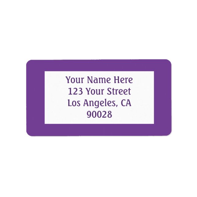 Étiquette violet foncé (Devant)