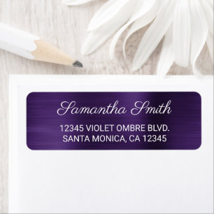 Étiquette Violet foncé ombré pailleté
