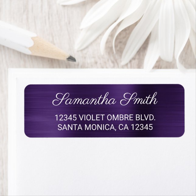 Étiquette Violet foncé ombré pailleté (En situation)