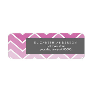 Étiquette Violet Ombre Zig Zag Chevron Motif