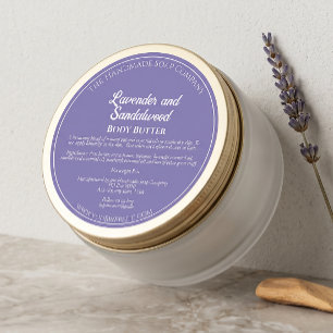 Étiquette violette pour pot de cosmétiques avec in