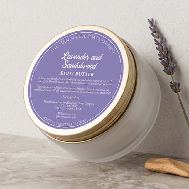 Étiquette violette pour pot de cosmétiques avec in (Créateur téléchargé)