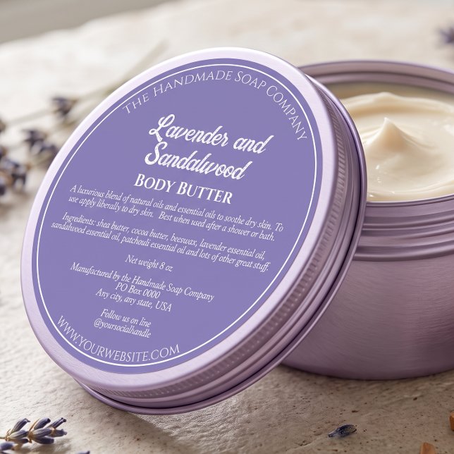 Étiquette violette pour pot de cosmétiques avec in (Créateur téléchargé)