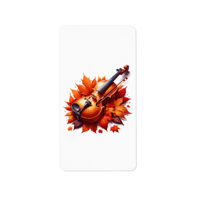 Étiquette Violon dans le lit de feuilles (Devant)