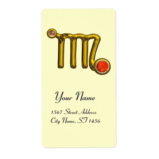 Étiquette VIRGO ZODIAC BIRTHDAY Orange Grey Agate (Devant)