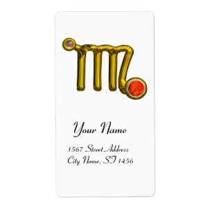 Étiquette VIRGO ZODIAC BIRTHDAY Orange Grey Agate