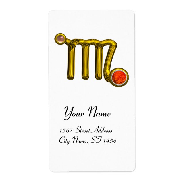 Étiquette VIRGO ZODIAC BIRTHDAY Orange Grey Agate (Devant)